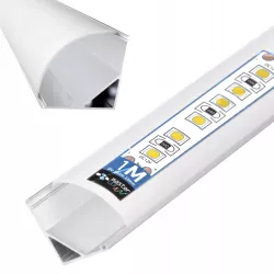 Profil LED narożny do TAŚMY LED Z KLOSZEM 1m aluminiowy kątowy-5904703016052