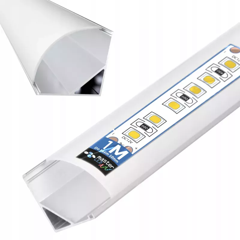 Profil LED narożny do TAŚMY LED Z KLOSZEM 1m aluminiowy kątowy-5904703016052