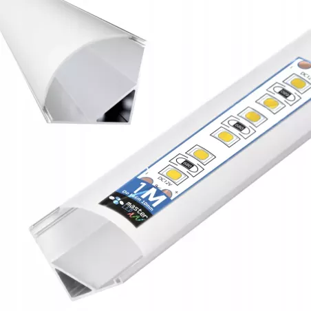 Profil LED narożny do TAŚMY LED Z KLOSZEM 1m aluminiowy kątowy-5904703016052