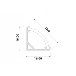 Profil LED narożny do TAŚMY LED Z KLOSZEM 1m aluminiowy kątowy-5904703016052