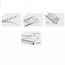 Profil LED aluminiowy natynkowy nawierzchniowy DO TAŚMY Z KLOSZEM 1m 11szt-5904703016038