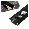 profil LED aluminiowy do TAŚMY Z KLOSZEM 1m wpuszczany czarny + klosz-5904703015994