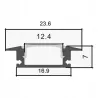 profil LED aluminiowy TAŚMY Z KLOSZEM 1m wpuszczany anodowany + klosz-5904703015987
