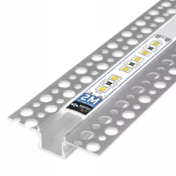 Profil Aluminiowy LED 2m Do Płyt GK Gipsowych 10mm Wpuszczany Regips klosz-5904703022145