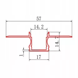 Profil Led podtynkowy do GK 12mm 2m czarny mleczny-5904703022183
