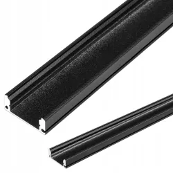 profil LED aluminiowy nawierzchniowy 1m czarny natynkowy DO TAŚMY + KLOSZ-5904703022336