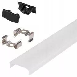profil LED aluminiowy nawierzchniowy 1m czarny natynkowy DO TAŚMY + KLOSZ-5904703022336
