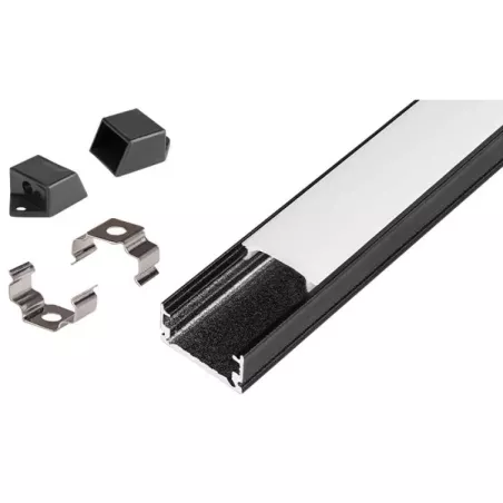 Profil Led Masterled slim 2m czarny mleczny-5904703022381