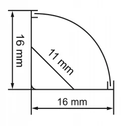Profil LED aluminiowy narożny do TAŚMY Z KLOSZEM 2m kątowy czarny-5904703022435