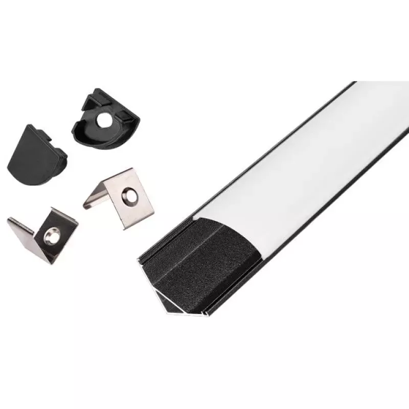 Profil Led Masterled kątowy 1m czarny mleczny-5904703022282