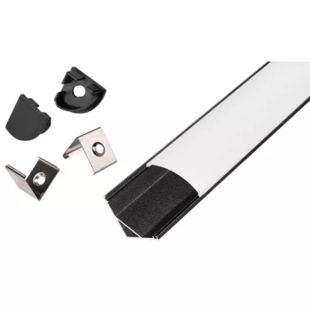 Profil Led Masterled kątowy 1m czarny mleczny-5904703022282