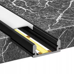profil LED aluminiowy nawierzchniowy DO TAŚMY Z KLOSZEM 2m czarny natynkowy-5904703022343