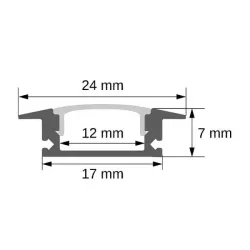 Profil Led Masterled wpuszczany 1m anodowany mlecz-5904703022398