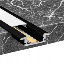 Profil Aluminiowy LED 2m wpuszczany Do Taśmy z Kloszem zaślepka uchwyt-5904703022428