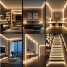 Profil Aluminiowy LED 2m wpuszczany Do Taśmy z Kloszem zaślepka uchwyt-5904703022428