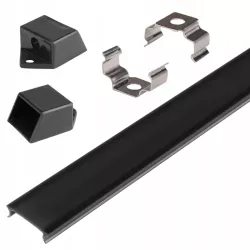 Profil Aluminiowy LED 2m nawierzchniowy SLIM Do Taśmy z Kloszem zaślepka-5904703027379