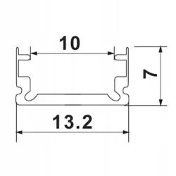 Profil Aluminiowy LED 2m nawierzchniowy SLIM Do Taśmy z Kloszem zaślepka-5904703027379