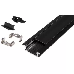 Profil Led Masterled wpuszczany 2m czarny czarny-5904703027386