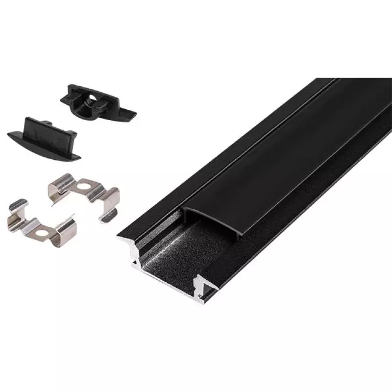 Profil Led Masterled wpuszczany 2m czarny czarny-5904703027386