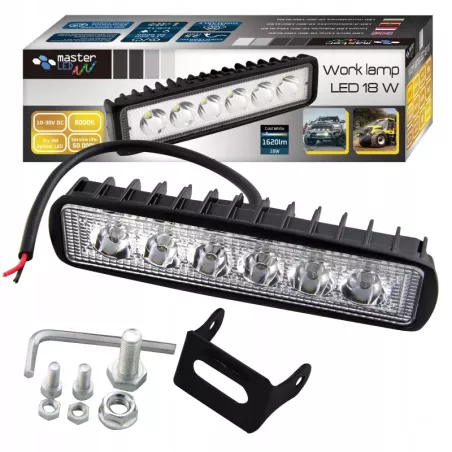 Lampa robocza LED 18W HALOGEN SZPERACZ 12V 24V 6LED WYSOKO WYDAJNY-5903002036914