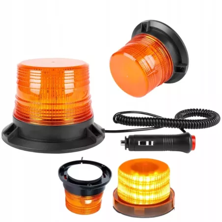 Lampa LED ostrzegawcza BŁYSKOWA KOGUT pomarańczowa na magnez-5904703014454