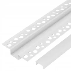 Profil LED PCV Do Płyt GK Gipsowych 12mm Wpuszczany Regips 2m klosz-5904703027904