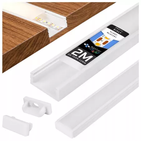 Profil PCV do taśm LED 8 10 mm SLIM + Klosz 2m biały mleczny-5904703027898