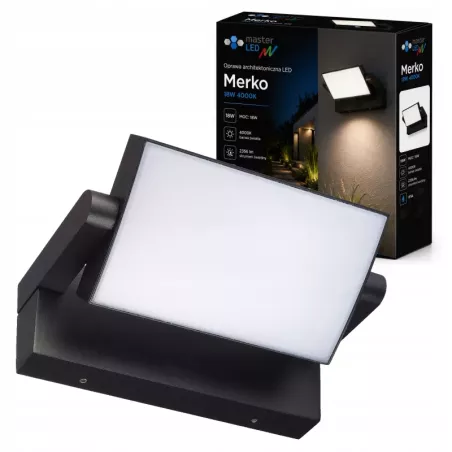 Kinkiet zewnętrzny lampa ogrodowa LED elewacyjna ścienna czarna 4000K-5904703029762