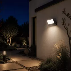 Kinkiet zewnętrzny lampa ogrodowa LED elewacyjna ścienna czarna 4000K-5904703029762
