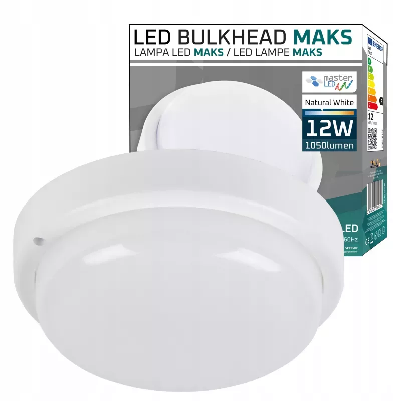 Lampa Sufitowa Plafon LED 12W czujnik ruchu ŚCIENNA do piwnicy czarna IP54-5903002033272
