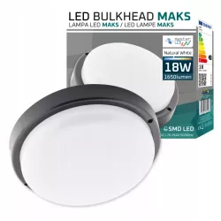 LAMPA sufitowa LED 18W OPRAWA ŚCIENNA PLAFON PANEL do piwnicy czarna-5904703002321