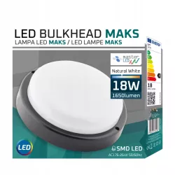 LAMPA sufitowa LED 18W OPRAWA ŚCIENNA PLAFON PANEL do piwnicy czarna-5904703002321