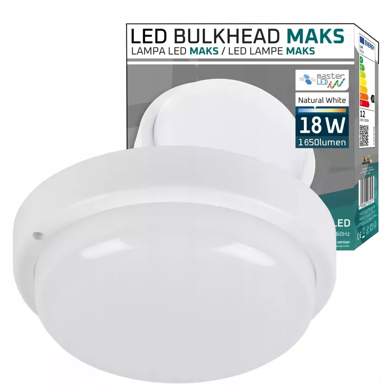 Lampa Sufitowa Plafon LED 18W OPRAWA ŚCIENNA PANEL do piwnicy czarna IP54-5904703007814