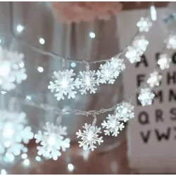 LAMPKI CHOINKOWE ŚWIĘTA GWIAZDKI 20 LED ŁAŃCUCH ŚWIATEŁKA ŚNIEŻYNKI ZIMNY-5904703003045