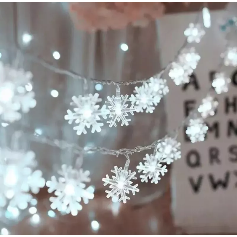 LAMPKI CHOINKOWE ŚWIĘTA GWIAZDKI 20 LED ŁAŃCUCH ŚWIATEŁKA ŚNIEŻYNKI ZIMNY-5904703003045
