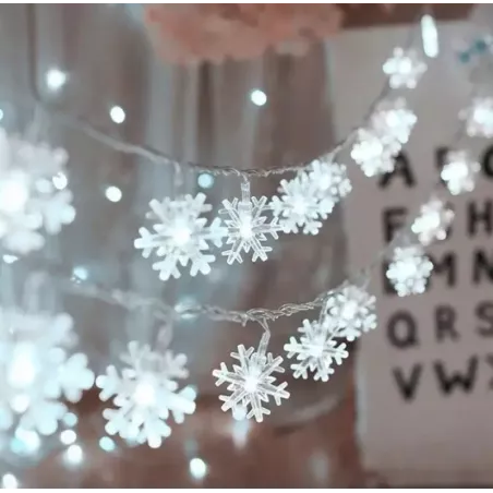 LAMPKI CHOINKOWE ŚWIĘTA GWIAZDKI 20 LED ŁAŃCUCH ŚWIATEŁKA ŚNIEŻYNKI ZIMNY-5904703003045