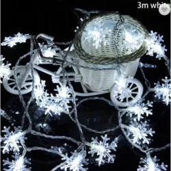 LAMPKI CHOINKOWE ŚWIĘTA GWIAZDKI 20 LED ŁAŃCUCH ŚWIATEŁKA ŚNIEŻYNKI ZIMNY-5904703003045
