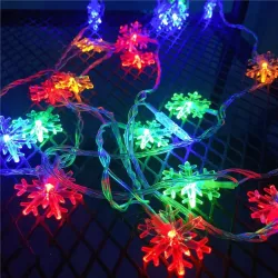 LAMPKI CHOINKOWE ŚWIĘTA GWIAZDKI 20 LED ŁAŃCUCH ŚWIATEŁKA ŚNIEŻYNKI KOLOR-5904703003052