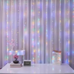 LAMPKI CHOINKOWE KURTYNA ŚWIETLNA GIRLANDA 300 LED RGB 3m USB ŚWIĄTECZNE-5904703002970
