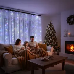 LAMPKI CHOINKOWE KURTYNA ŚWIETLNA GIRLANDA 300 LED RGB 3m USB ŚWIĄTECZNE-5904703002970