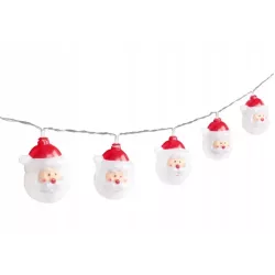 Łańcuch Świetlny Lampki Choinkowe Mikołaje 10LED 1.6M biały ciepły - 5904703002987