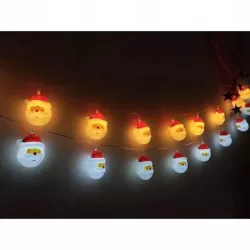 Łańcuch Świetlny Lampki Choinkowe Mikołaje 10LED 1.6M biały ciepły - 5904703002987