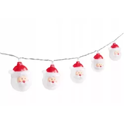 Łańcuch Świetlny Lampki Choinkowe Mikołaje 10LED 1.6M białe zimne - 5904703002994