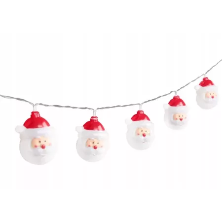 Łańcuch Świetlny Lampki Choinkowe Mikołaje 10LED 1.6M białe zimne - 5904703002994