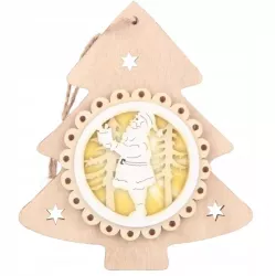 Zawieszka na choinkę bombka lampa led ozdoba świąteczna CHOINKA DREWNIANA - 5904703003090