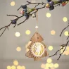 ZAWIESZKA NA CHOINKĘ BOMBKA LAMPA LED OZDOBA ŚWIĄTECZNA CHOINKA DREWNIANA-5904703003090