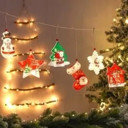 Bombka Zawieszka LED Skarpeta na Choinkę Ozdoba Świąteczna Choinkowa Lampki-5904703003236