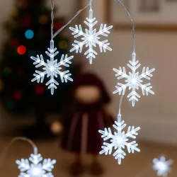 LAMPKI choinkowe świąteczne gwiazdki 10LED 2m ZIMNY BIAŁY ŚWIATEŁKA BATERIE-5904703003014