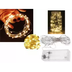 LAMPKI DRUCIKI 30 LED BATERIE BIAŁE CIEPŁE STROIK-5904703011088