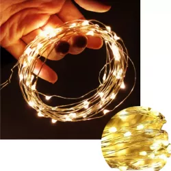 LAMPKI DRUCIKI 30 LED BATERIE BIAŁE CIEPŁE STROIK-5904703011088